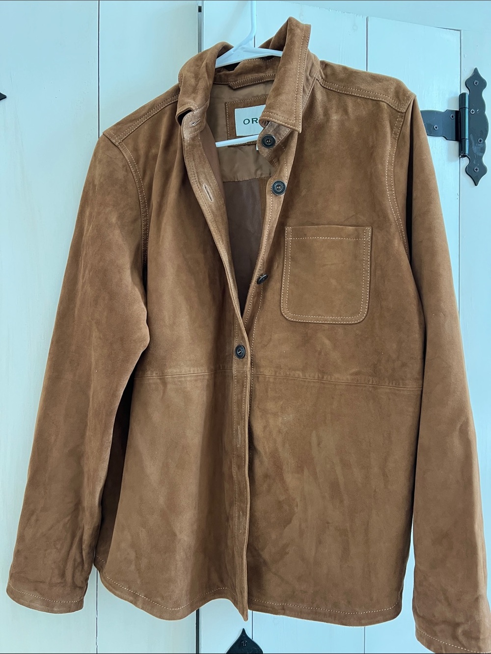 Orvis Tan Suede women’s Button-Front Shirt Jacket